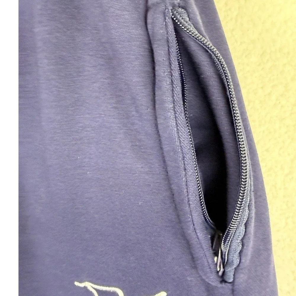 DNT LNK Mens Navy Blue Graphic Logo Jogger Sweatpants Size 4XL Zipper Pockets